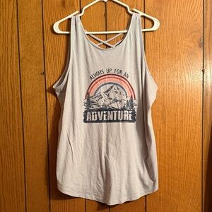 Maurices Light Gray Graphic Tank Top
